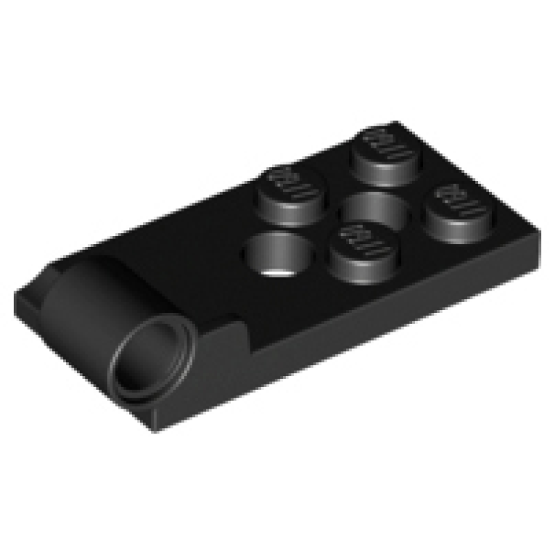 scharnierplaat 2x4 met pin gat black